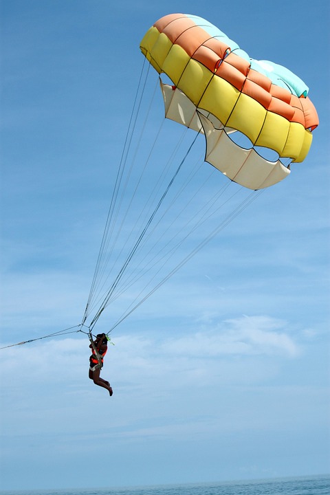 parasailing, controllable parachuting, parachute