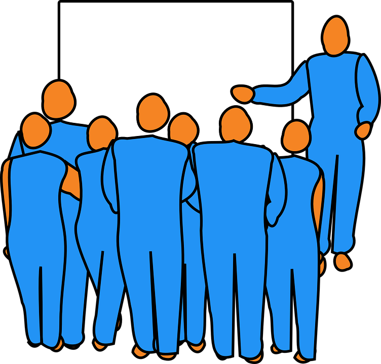 man, group, audience