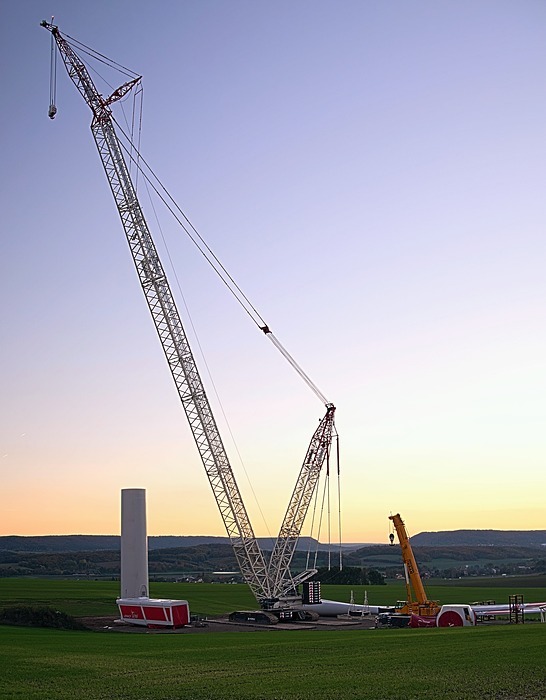 wind park, mega crane, site