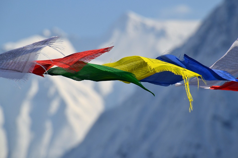 tibetan prayer flags, flags, color