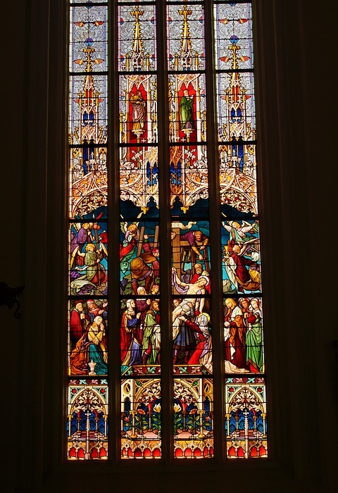stained glass window, church, sacral architecture