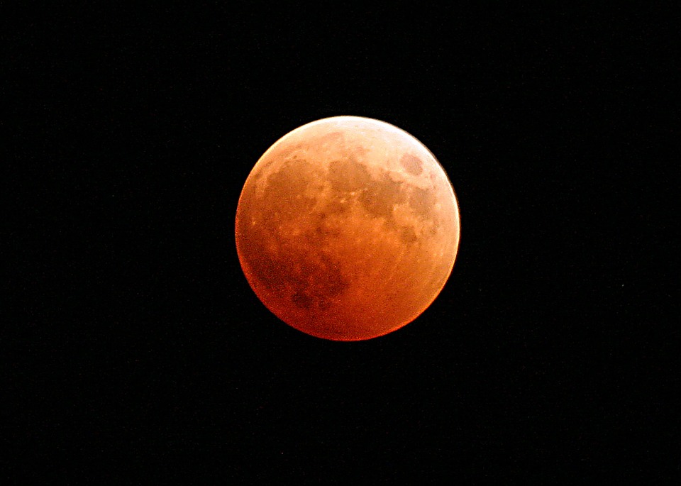 lunar eclipse, moon, blood