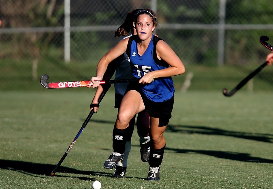 field hockey, game, action