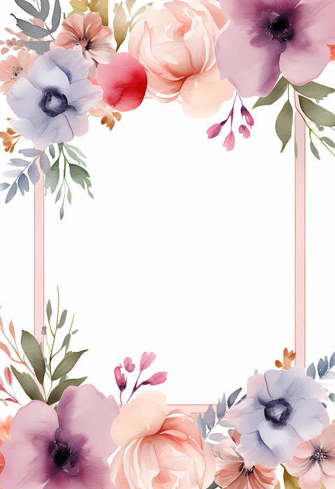 ai generated, flowers, border