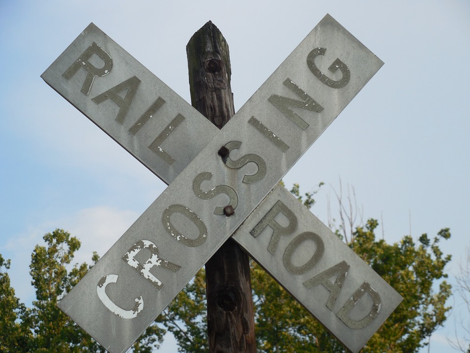 crossing, railroad, train