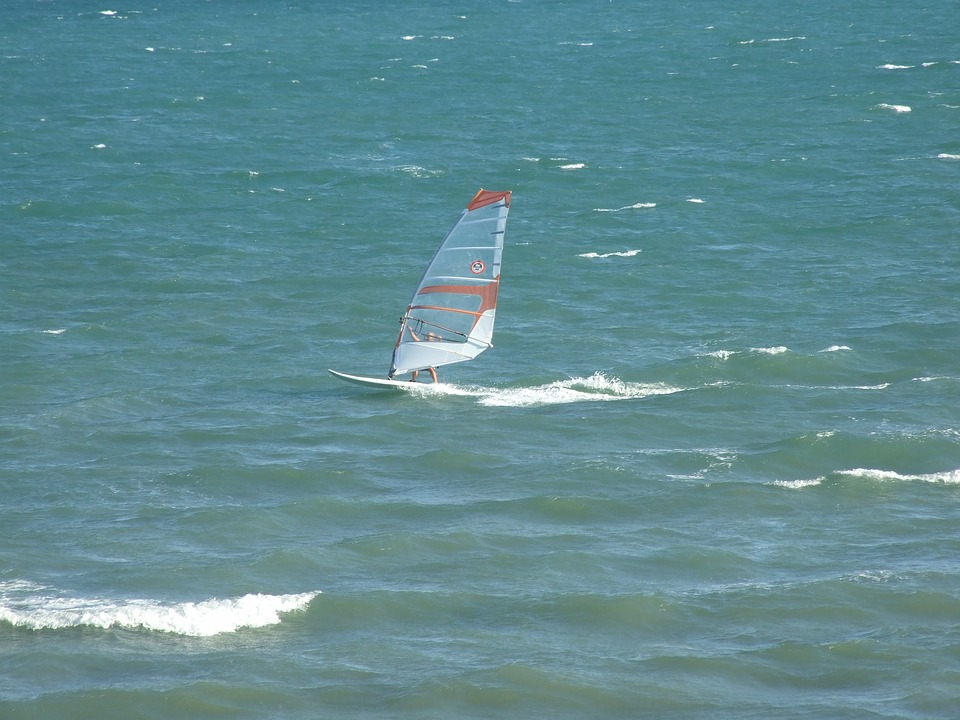 wind surfer, sea, sport