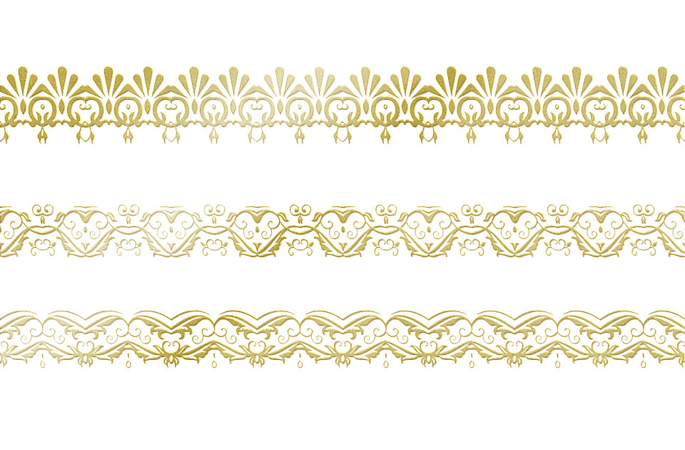 gold foil lace border, borders, lace