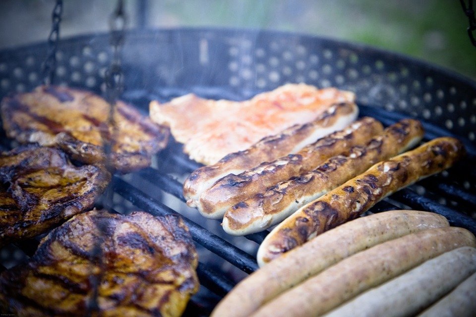 barbecue, sausage, grill