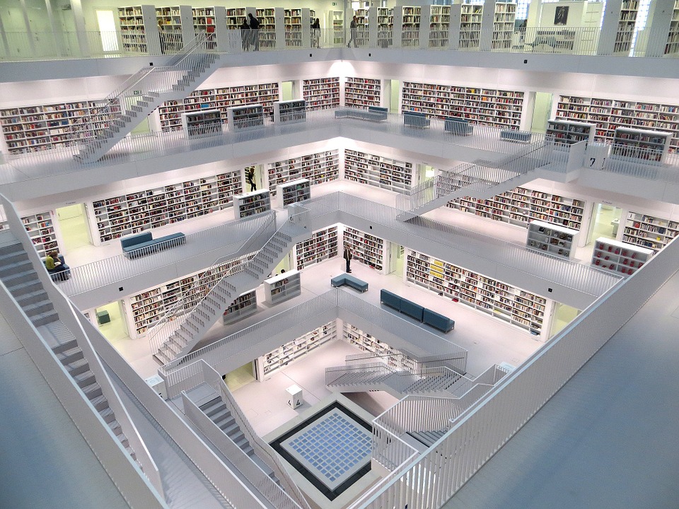 stuttgart, library, white