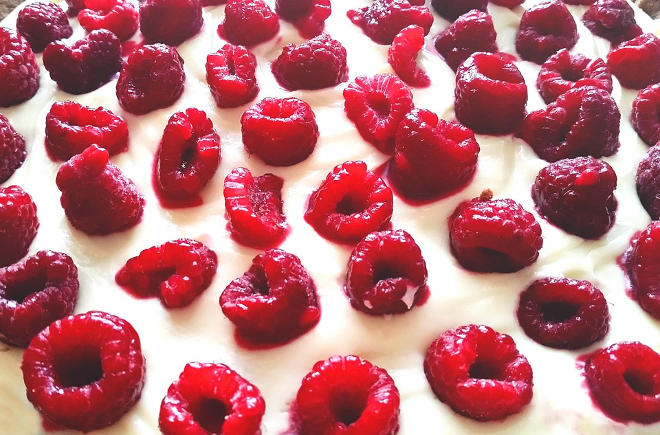 raspberry, cake, dessert