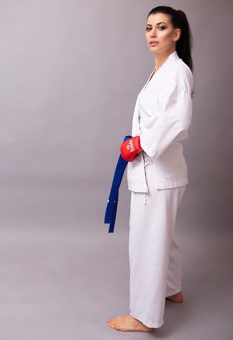 woman, portrait, karate