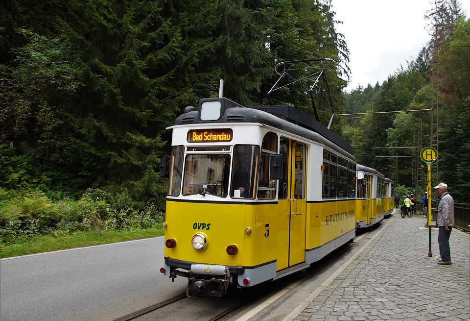 the tram, bad schandau, spa town