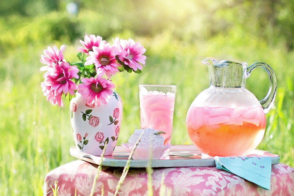 pink lemonade, summer, outdoors