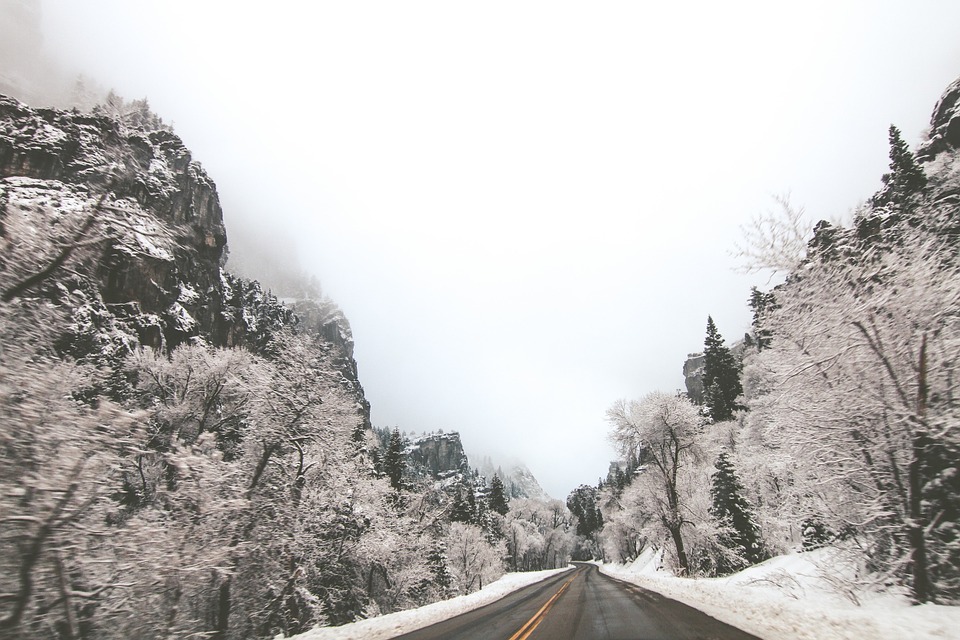 road, winter, ice