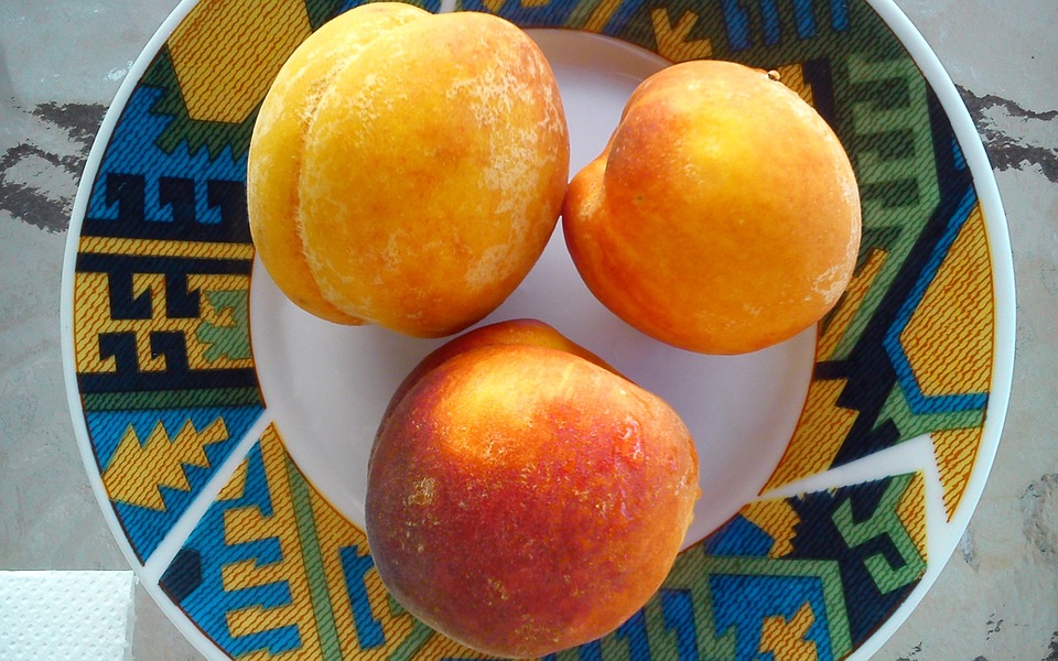 peaches, fruits, dish