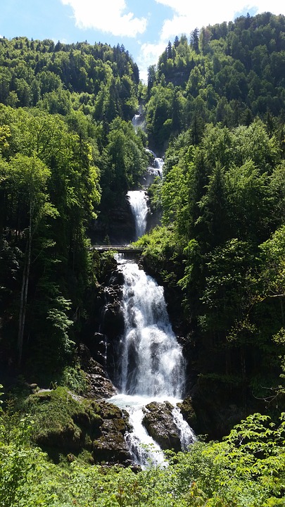 waterfall, giessbach falls, water