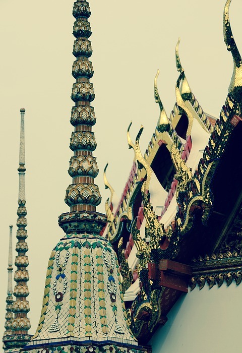 temple, roof, pagoda