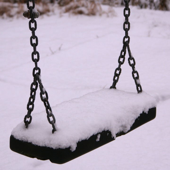 snow, snowy, swing