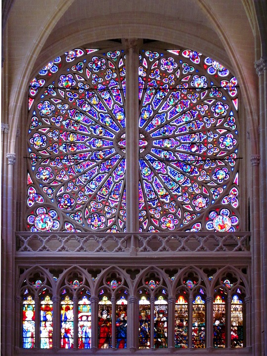 rose window, st gatien cathedral, gothic