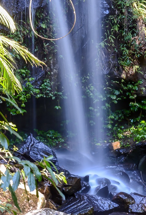 waterfall, water flowing, landscape