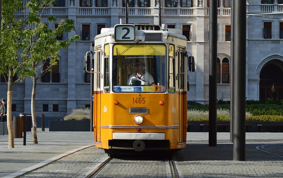 budapest, yellow, tram