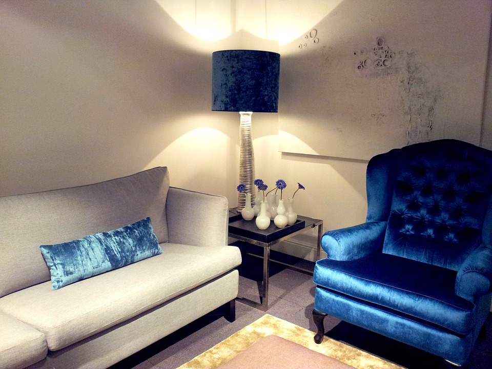 furniture, design, blue