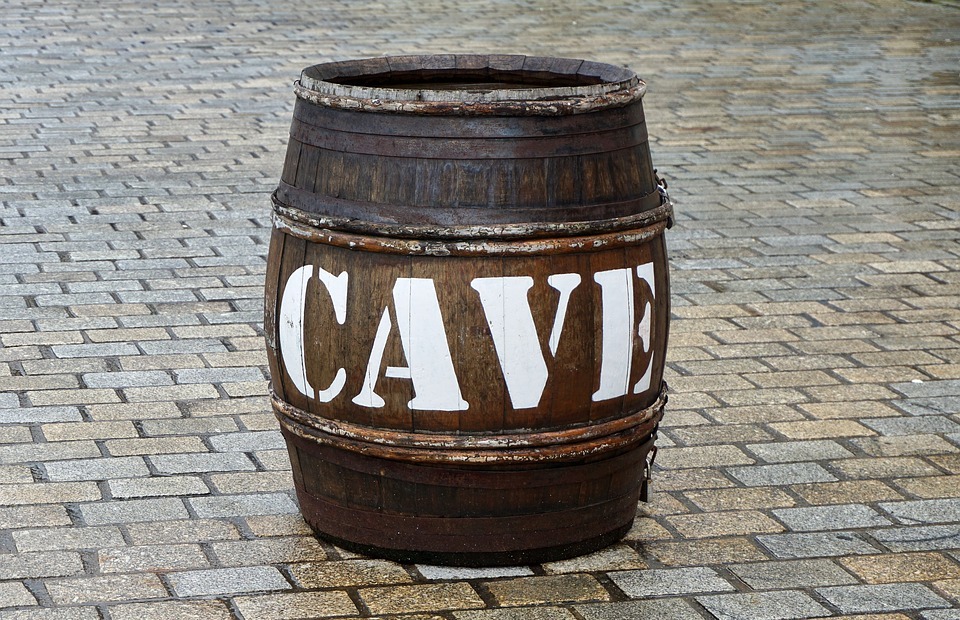 barrel, drink, cave