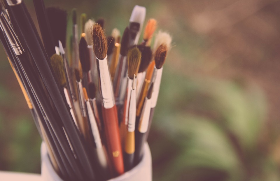 paint brushes, painting, creativity