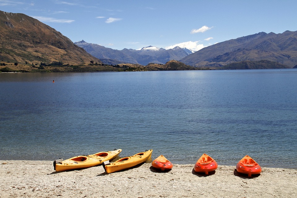 lake, kayak, canoe