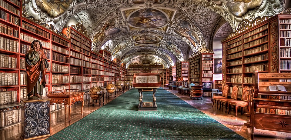 prague, library, prague monastery