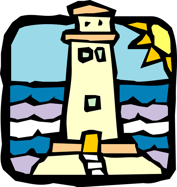lighthouse, tower, water