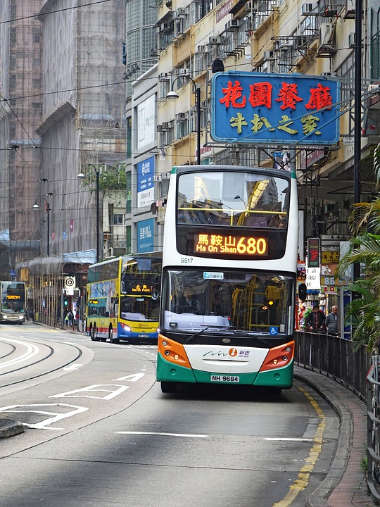 hongkong, bus, city