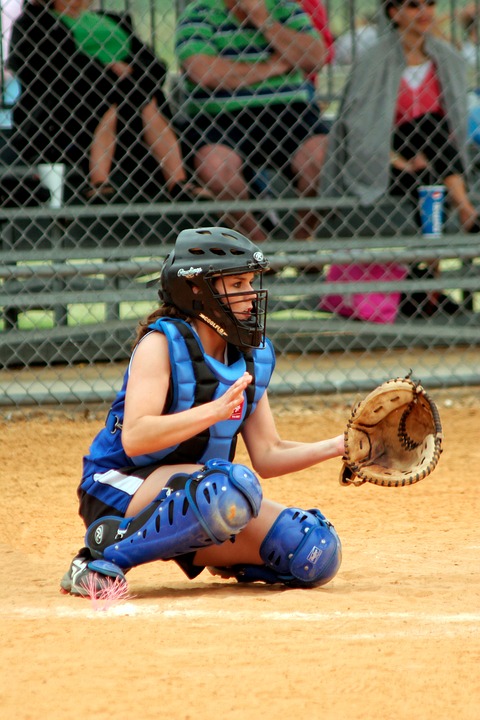 softball, catcher, female