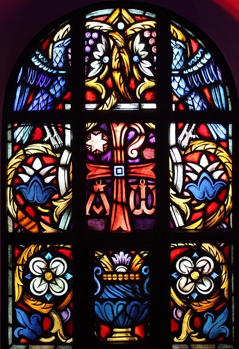 cross, church window, jesus