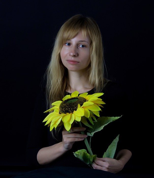 sunflower, portrait, flowers