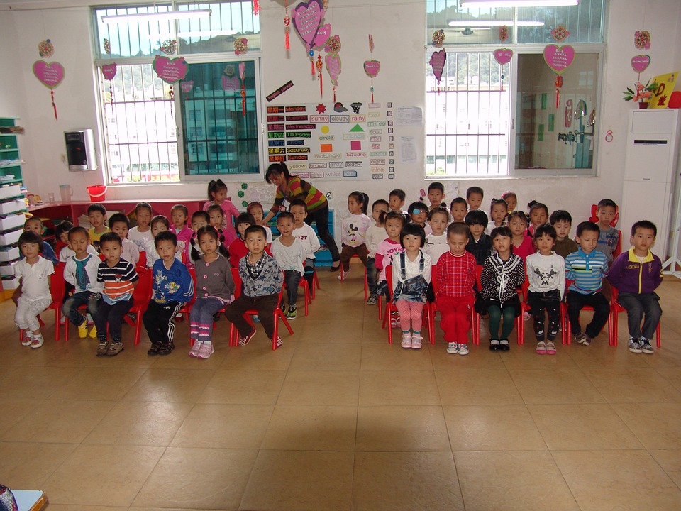 classroom, chinese kindergarten classroom, chinese education