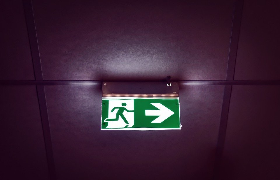 escape route, shield, emergency exit