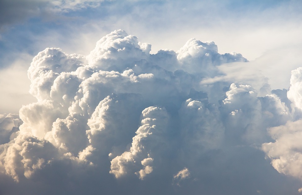 thunderstorm, cumulus clouds, clouds mountains