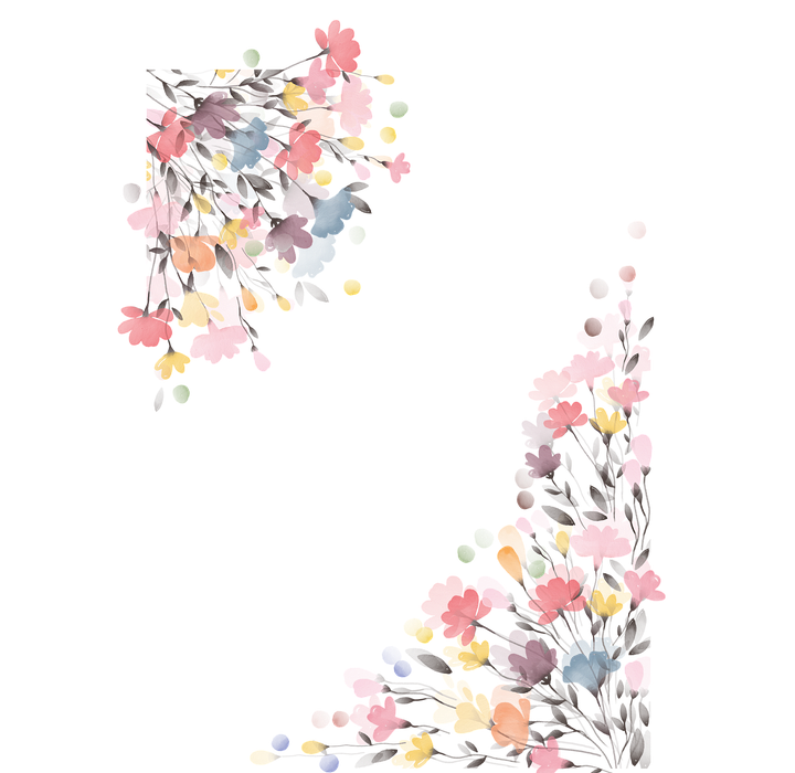 watercolor, flowers, border