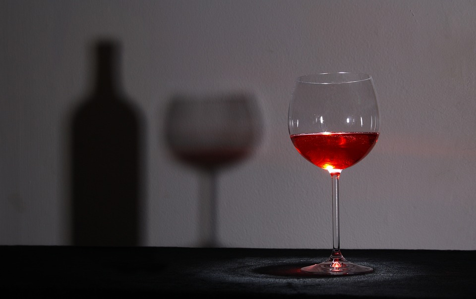 glass, wine, shadow