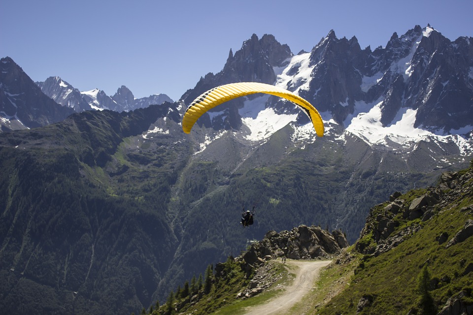 paragliding, mountains, sport