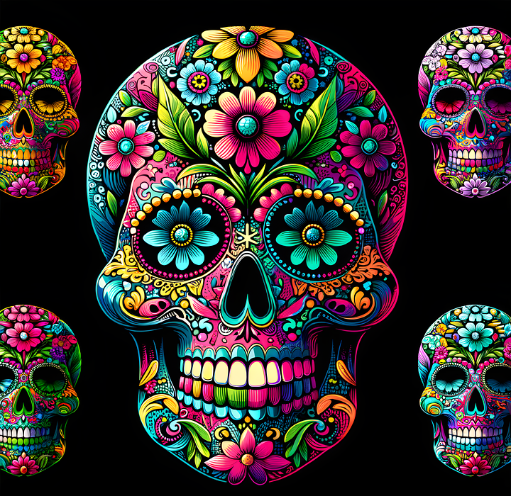 ai generated, sugar skulls, day of the dead