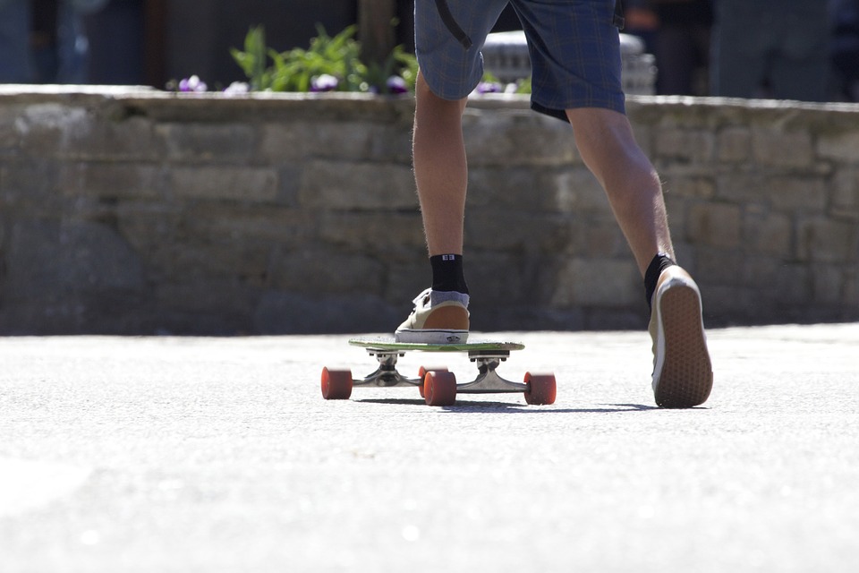 skateboard, street, young