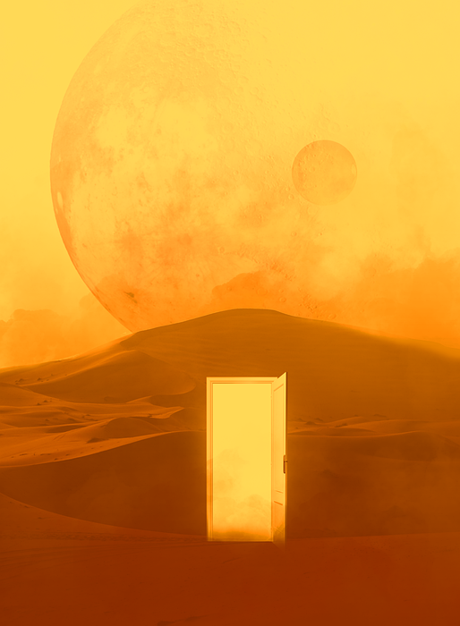desert, sand, door