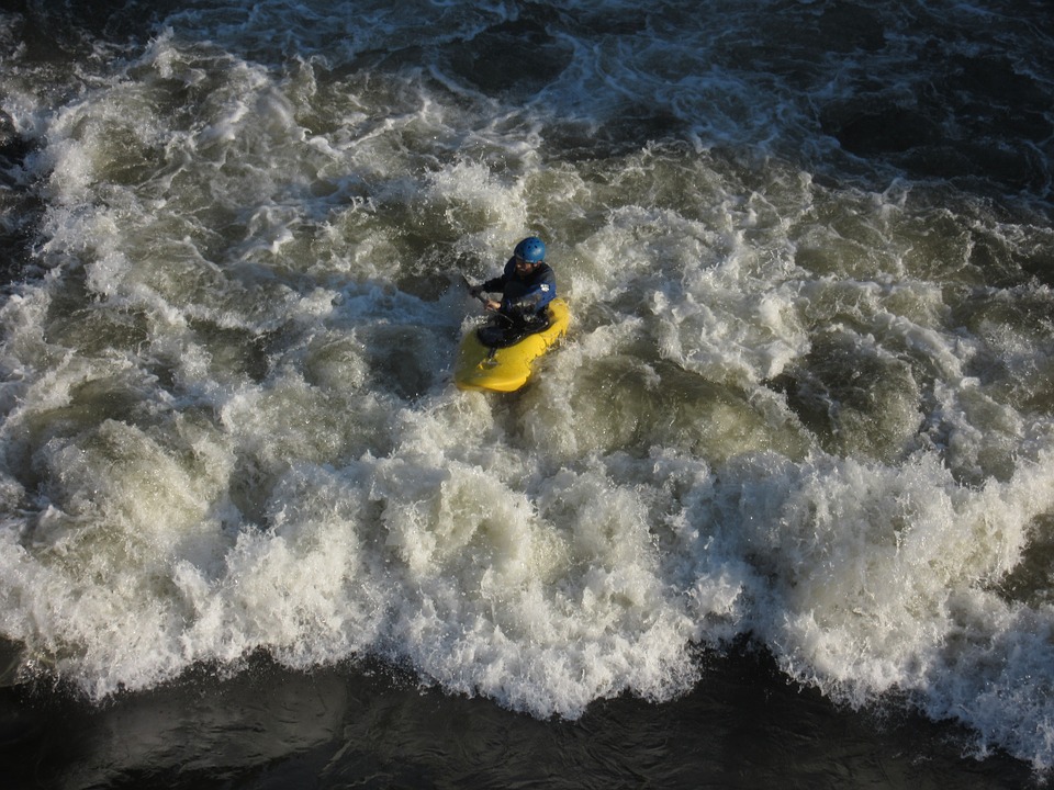 kayak, paddle, white water