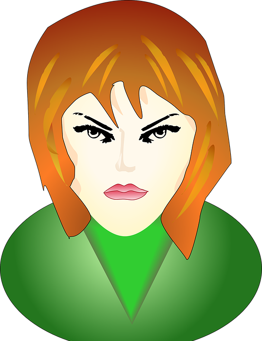 girl, angry, face
