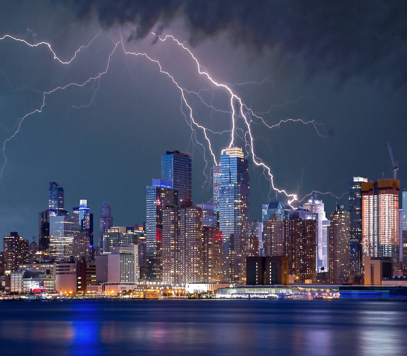new york, lightning storm, lightning