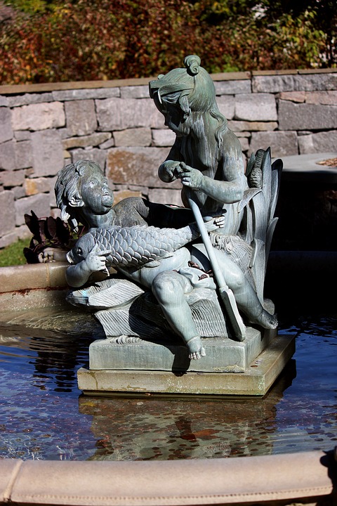 fountain, sculpture, statue
