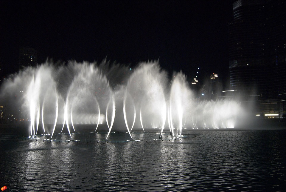 fountain, water, fountain city