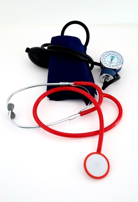 blood pressure monitor, stethoscope, medical